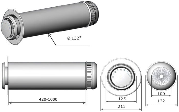 Unità di recupero di calore da parete Climtec RD-125 Standard